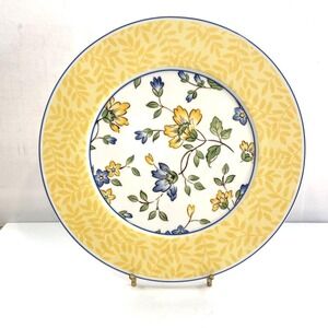 VILLEROY & BOCH Toscana Cake Server Platter Plate 12 In Dia Yellow Blue Floral